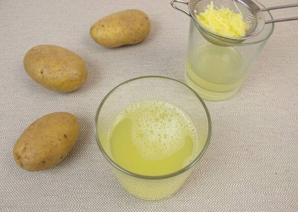 Potato juice on an empty stomach for increased stomach acidity